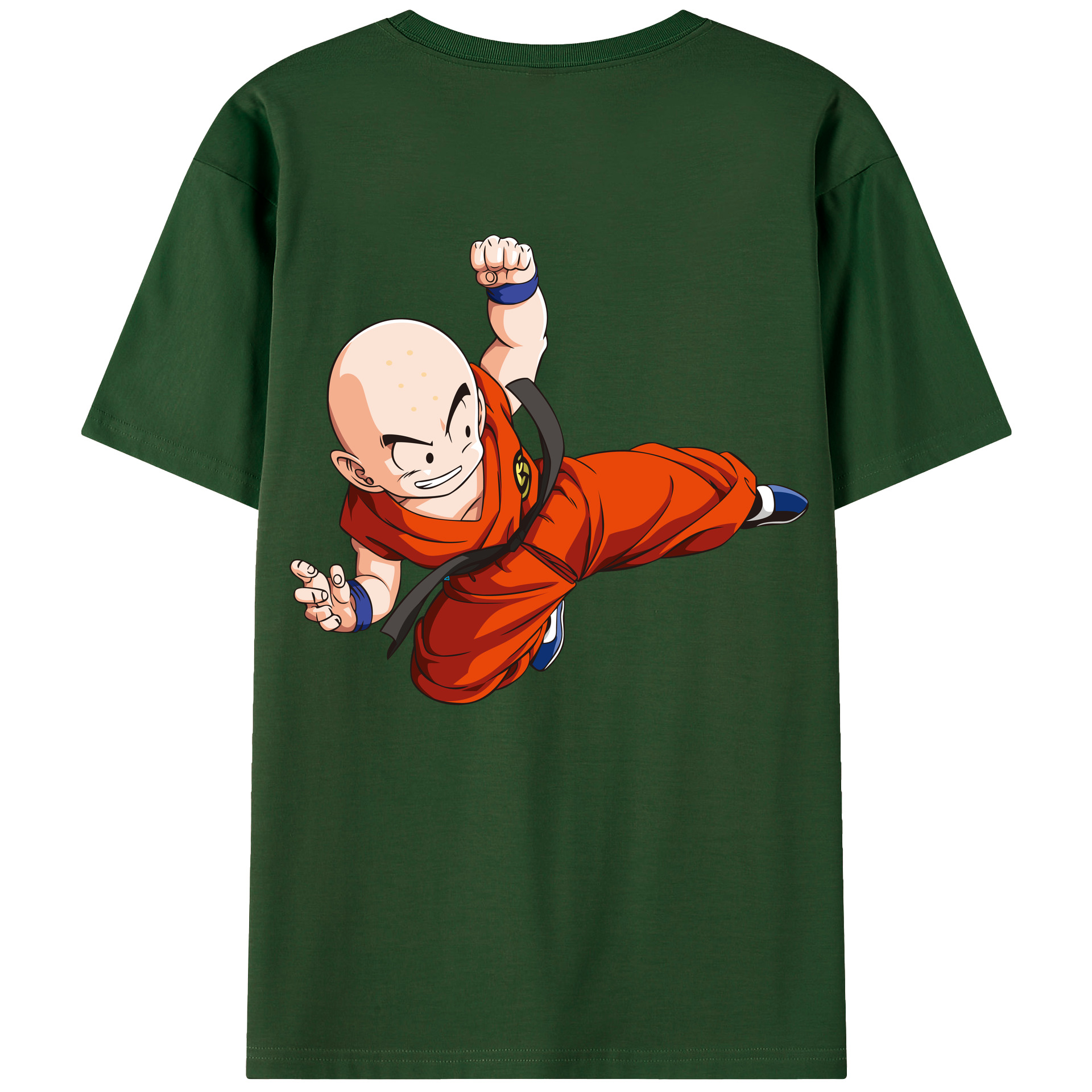 （画像用） ドラゴンボール クリリン DRAGON BALL krillin 綿100％半袖Tシャツ（背面プリント）